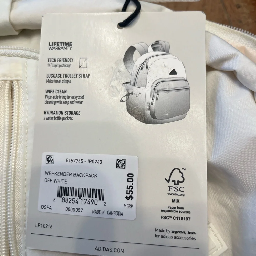 NWT Adidas Weekender Backpack
